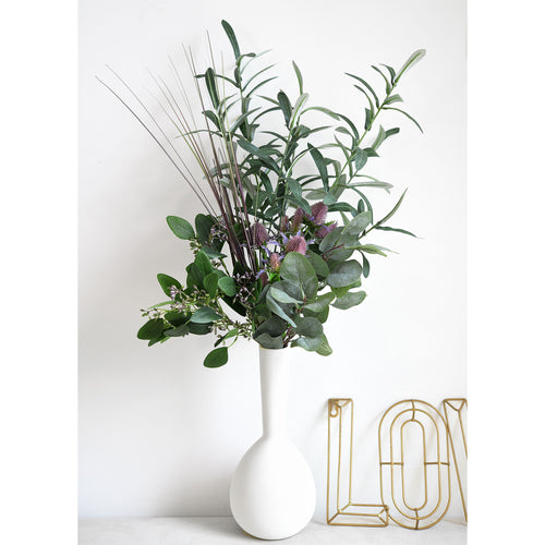 Mediterranean Dreamscape Mix Flower Bouquet Olive,Thistle and Eucalyptus Artificial Flowers Arrangement, Total 8 Stems FiveSeasonStuff Floral