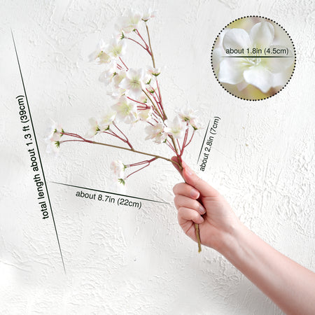 Silk Cherry Blossom Stems Tall Artificial Flowers for Wedding & Home Decor