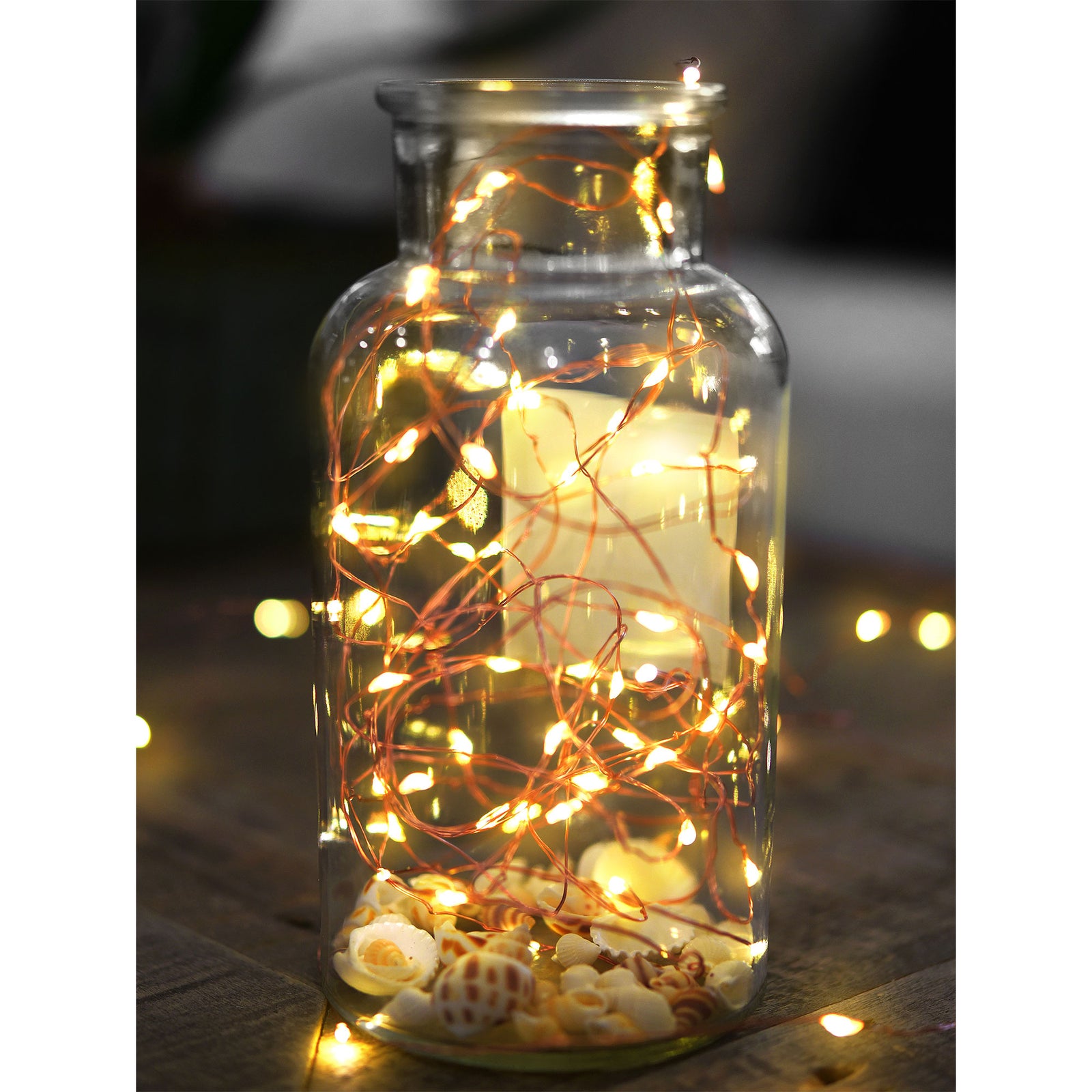 66ft (20 meters) Copper Fairy Twinkle String Lights 200 LEDs Warm White 8 Mode with Remote