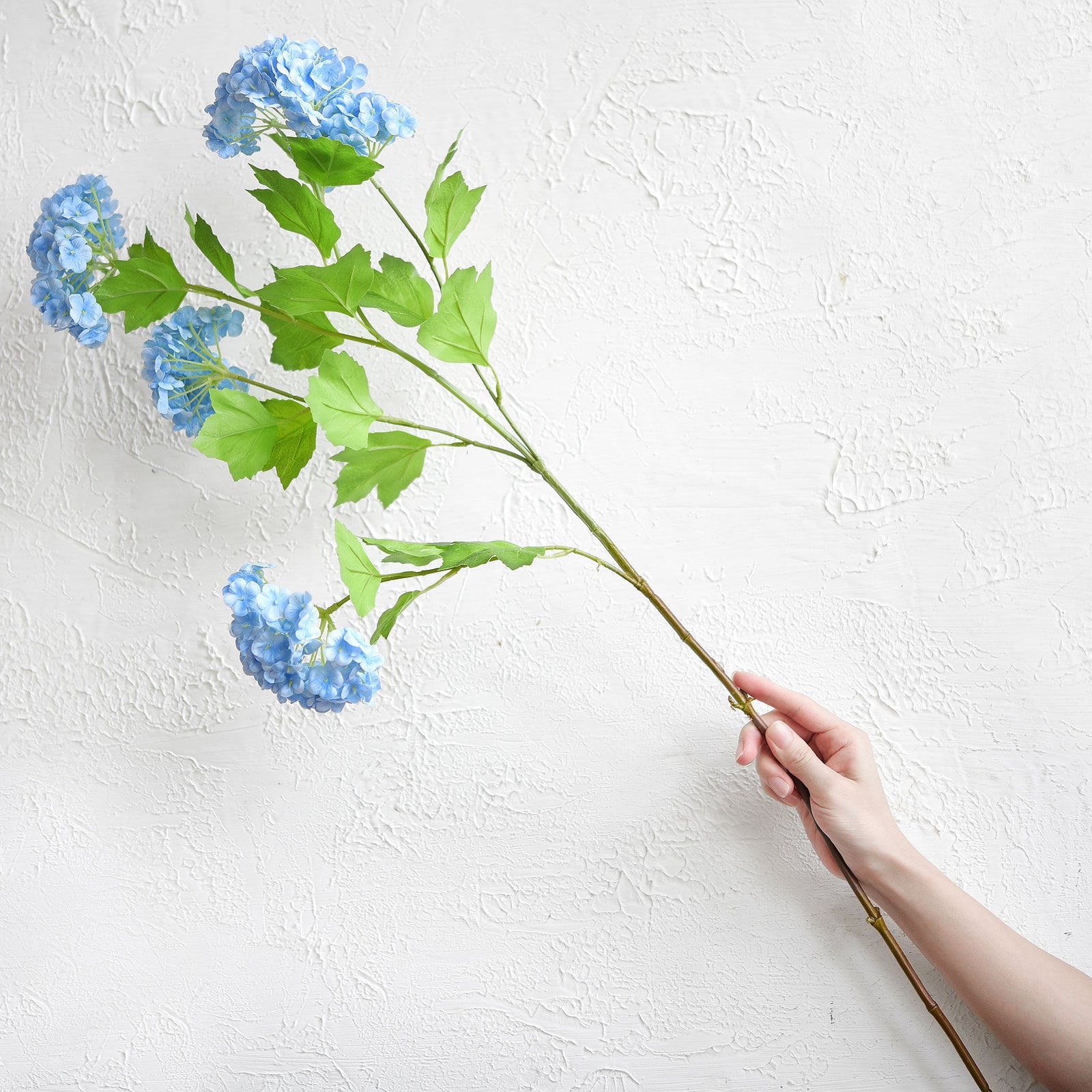 Carolina Blue Snowball Viburnum Long Stem Artificial Flowers 2 Stems