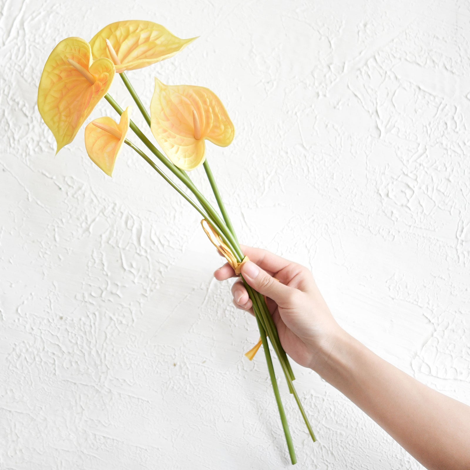 Anthurium Flower 'Peach Yellow' Real Touch Artificial Flowers, 16.5” 4 –  FiveSeasonStuff