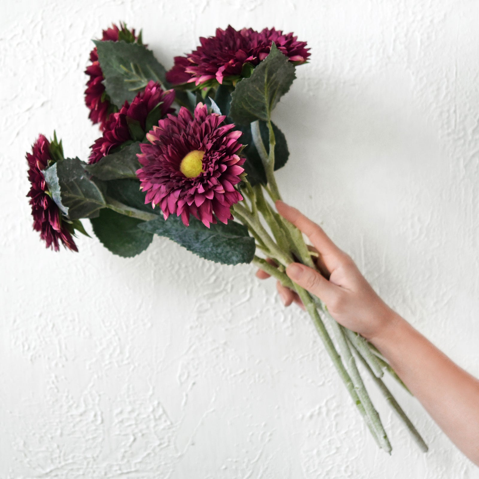Artificial Sunflowers, Burgundy Flowers Bouquet (6 Single Stems) -FiveSeasonStuff