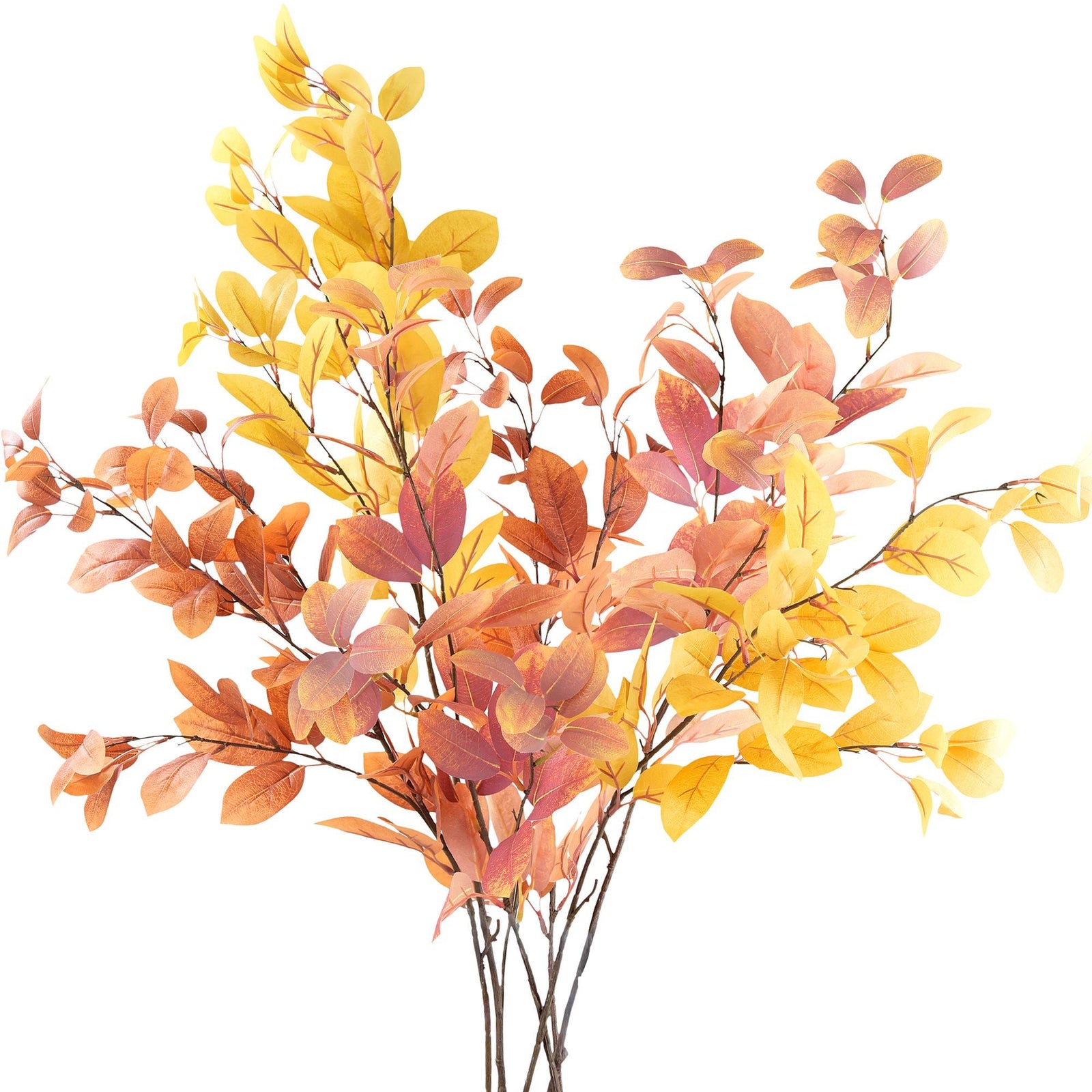 Lifelike Autumn Eucalyptus Leaves – 2.9ft Faux Fall Branches for Rustic Home Décor Weddings and Seasonal Floral Arrangements DIY Crafts