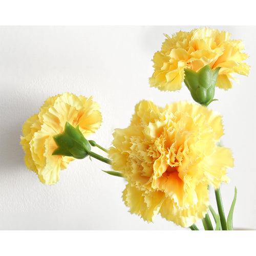 Champagne Gold Glow Faux Carnation Flowers – 1 ft (29 cm) Tall, Realistic Silk Floral Decor for Weddings, Events, and Home Arrangements