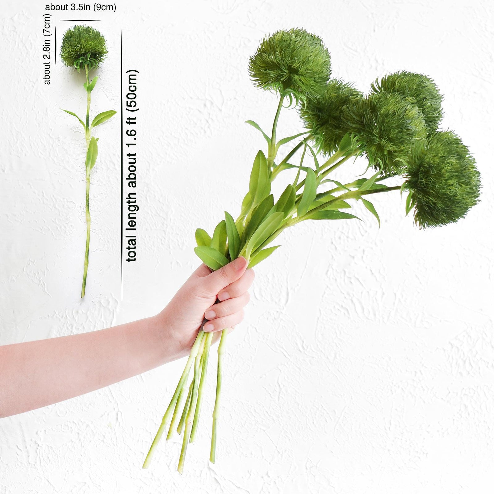 Faux Green Trick Dianthus – 6 Stems Artificial Greenery for Weddings, Floral Décor, and Events