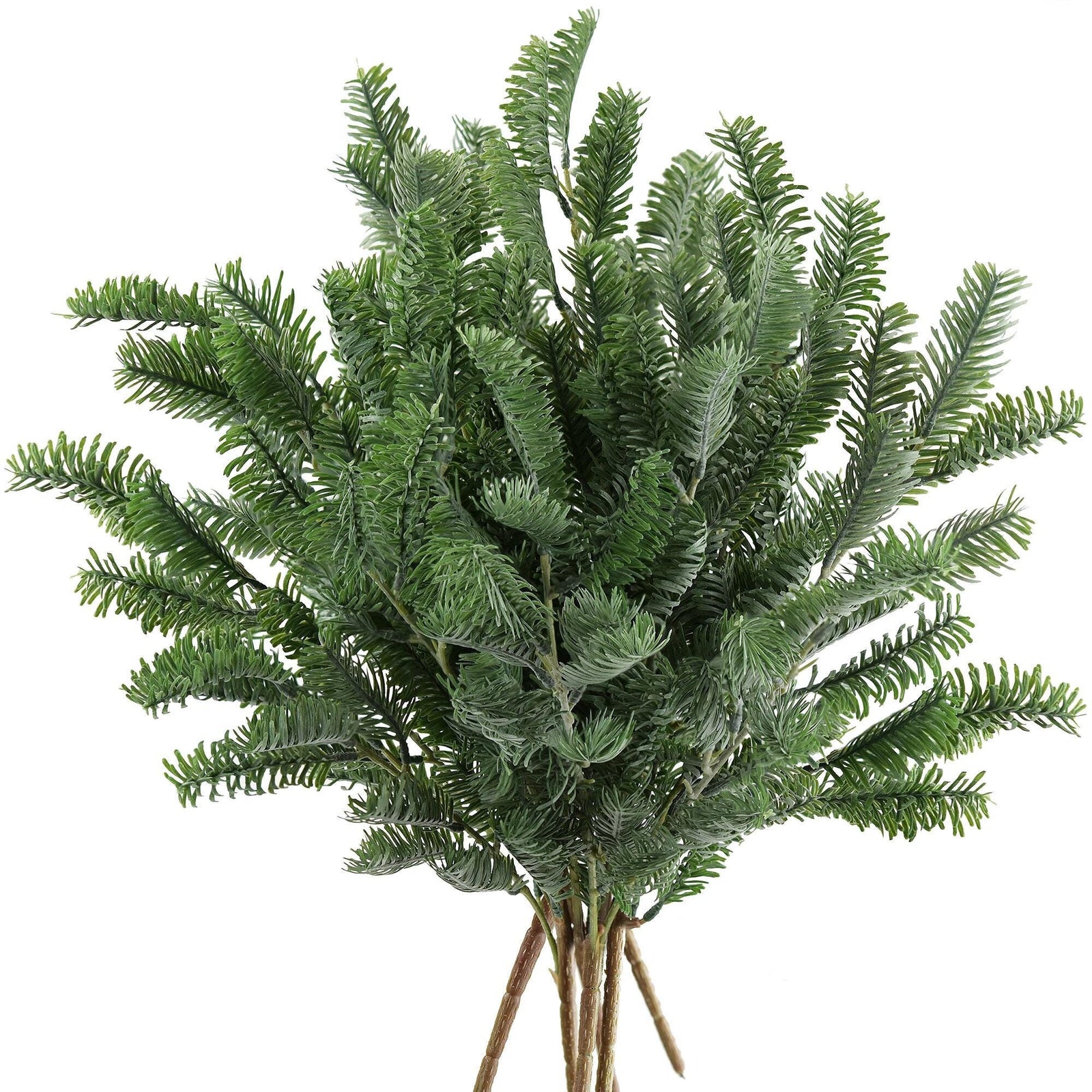 Soft-touch faux pine stems arranged as a beautiful winter centerpiece