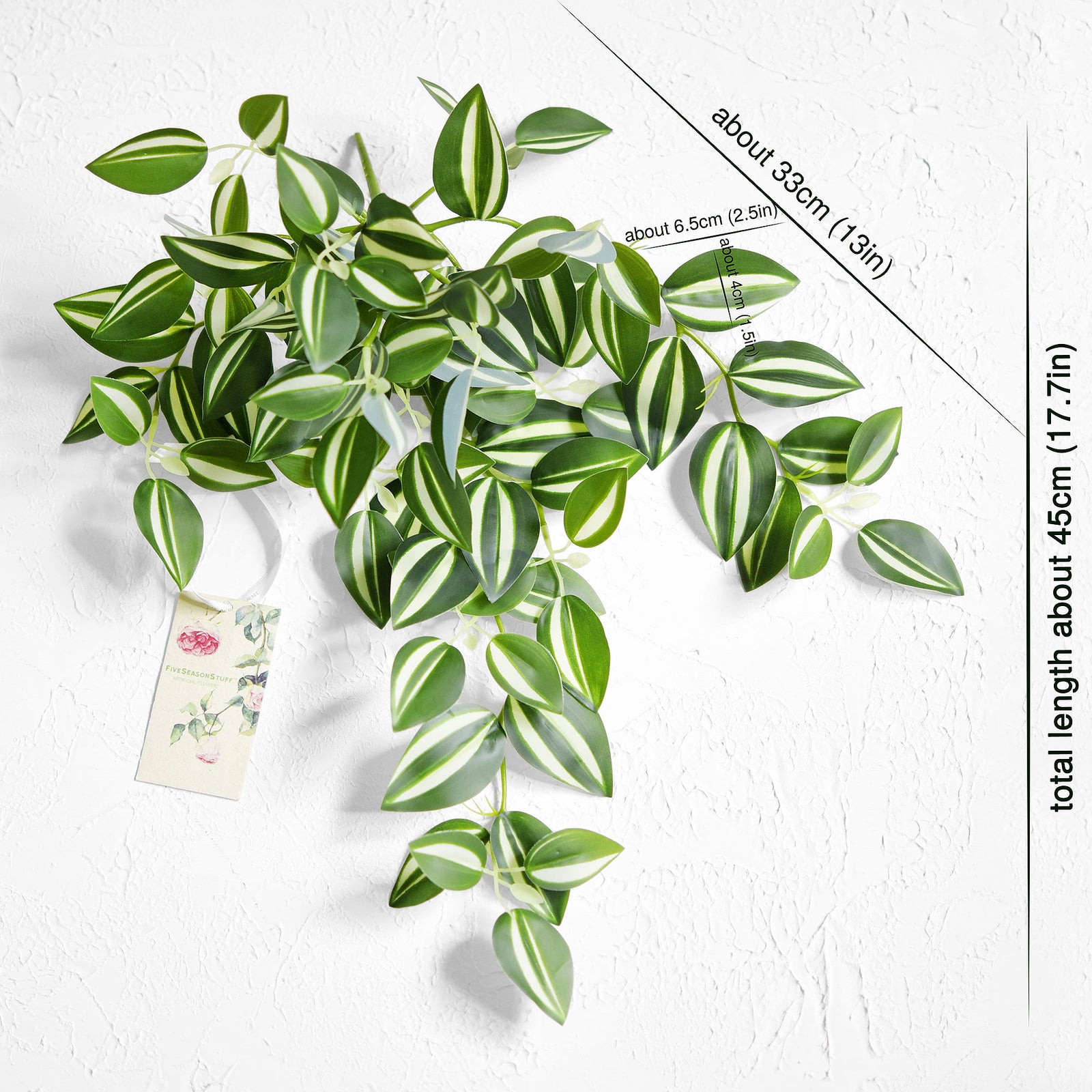 FiveSeasonStuff Real Touch Artificial Hanging Foliage Plant Tradescantia Wandering Jew House Plant 2 Stems