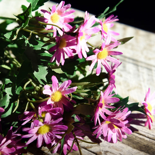 Daisy Silk Flowers Outdoor Artificial Flowers Arrangements (Majestic Purple) 2 Bunches