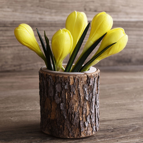 7 Stems (Yellow) Realistic Artificial Saffron Crocus Flowers