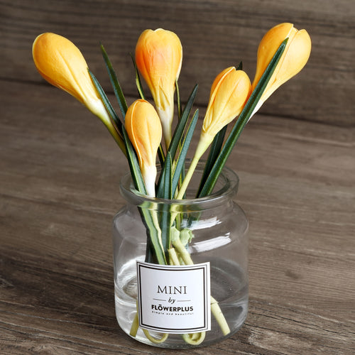 7 Stems (Orange) Realistic Artificial Saffron Crocus Flowers