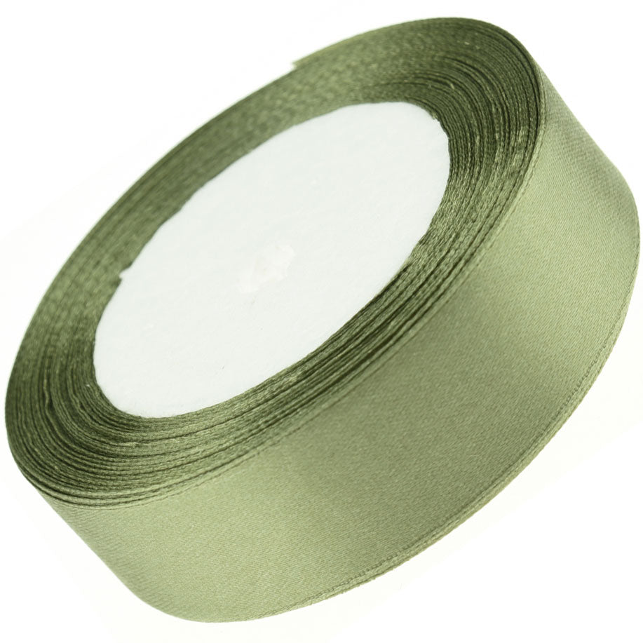 20mm Olive Green Single Sided Satin Ribbon