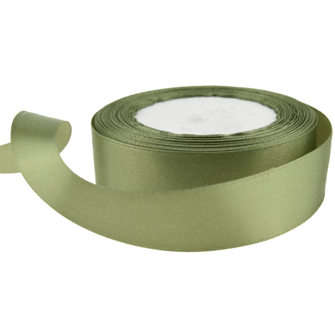 25mm Olive Green Single Sided Satin Ribbon