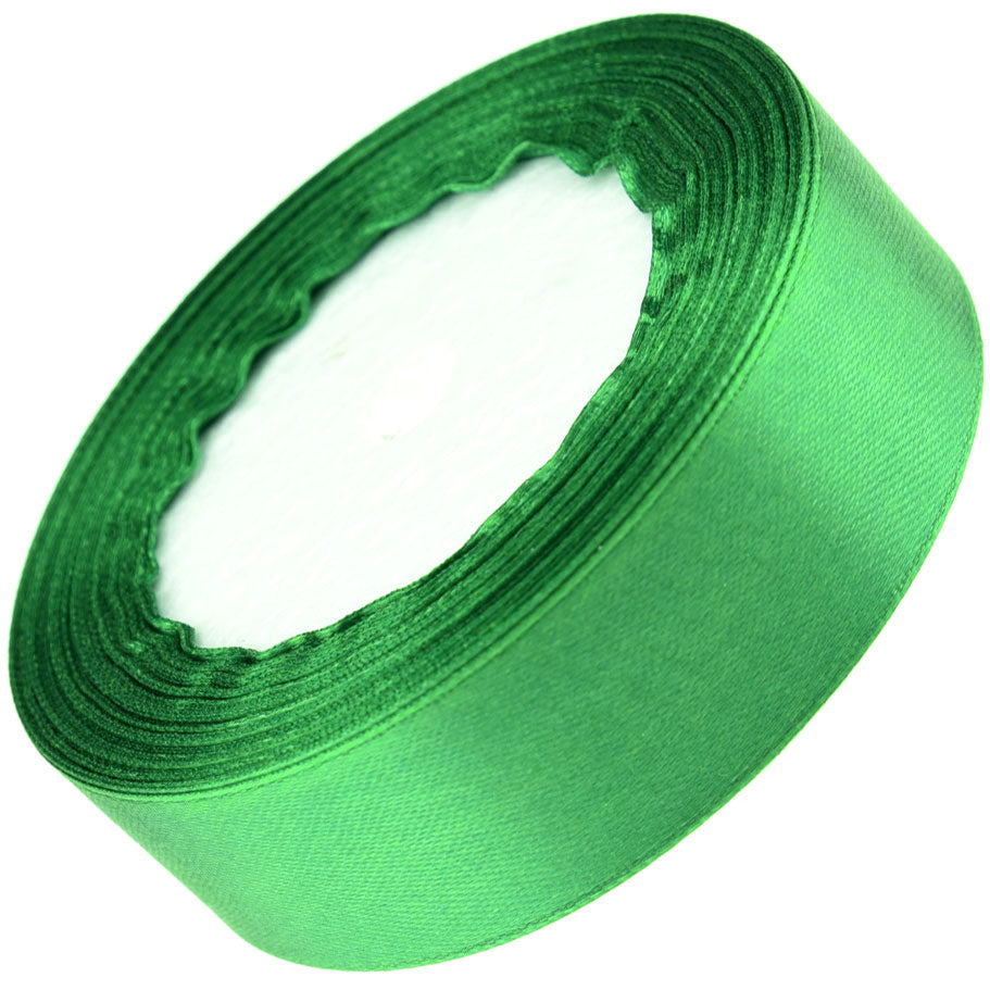 10mm Green Single Sided Satin Ribbon