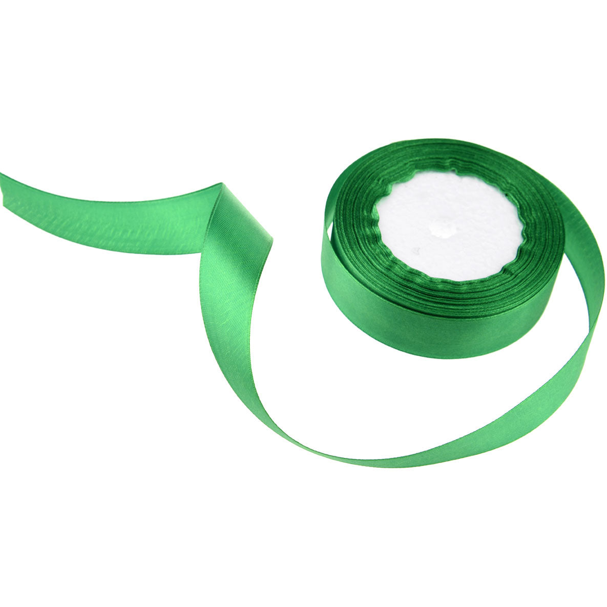 25mm Green Single Sided Satin Ribbon
