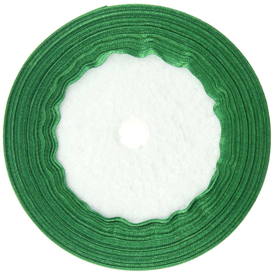 10mm Green Single Sided Satin Ribbon