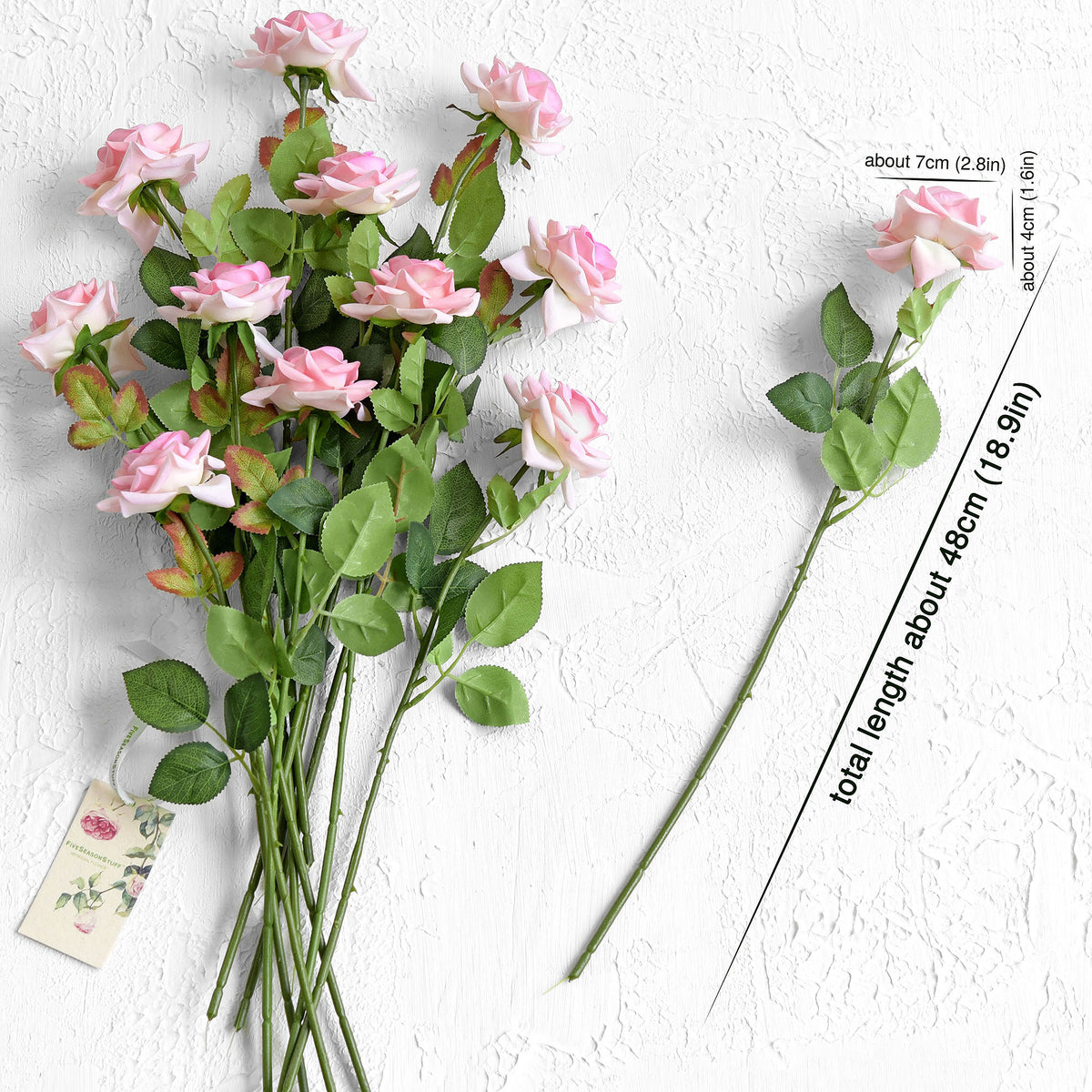 FiveSeasonStuff Pale Violet Pink Roses Artificial Flowers Bridal, Home