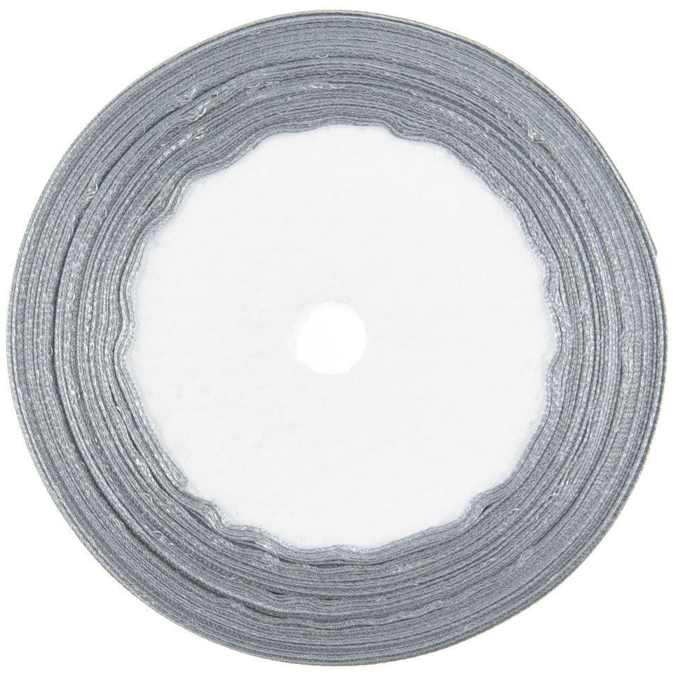 10mm Gray Single Sided Satin Ribbon