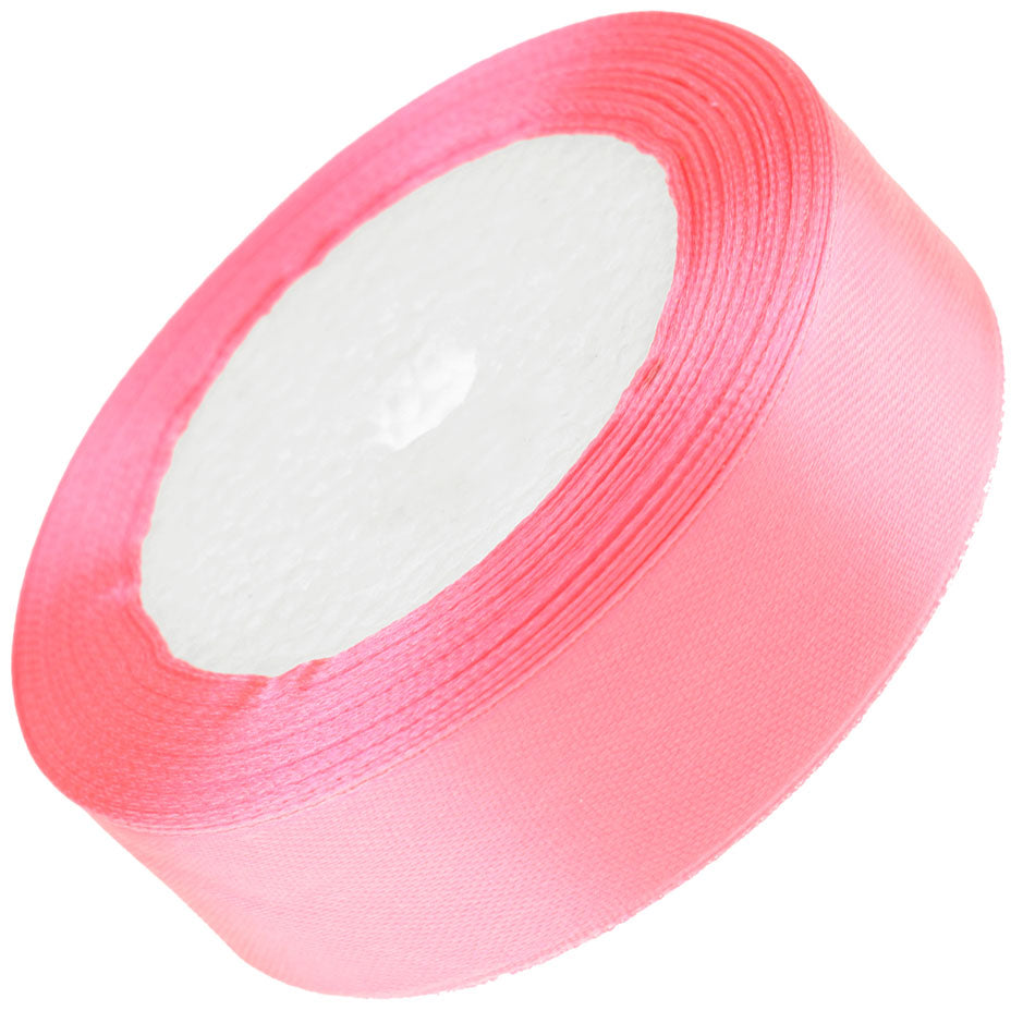 25mm Pink Single Sided Satin Ribbon