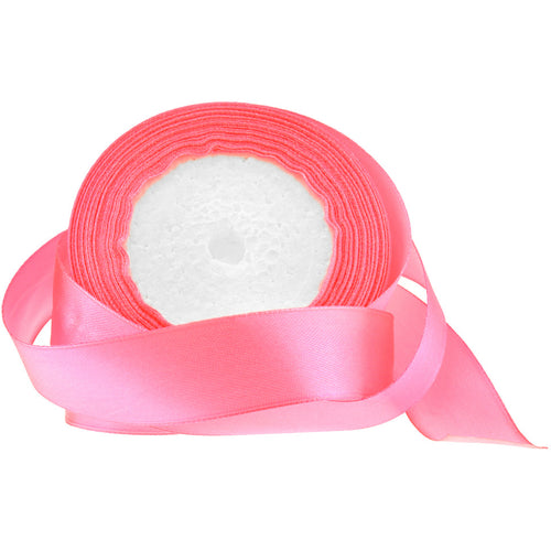 25mm Pink Single Sided Satin Ribbon