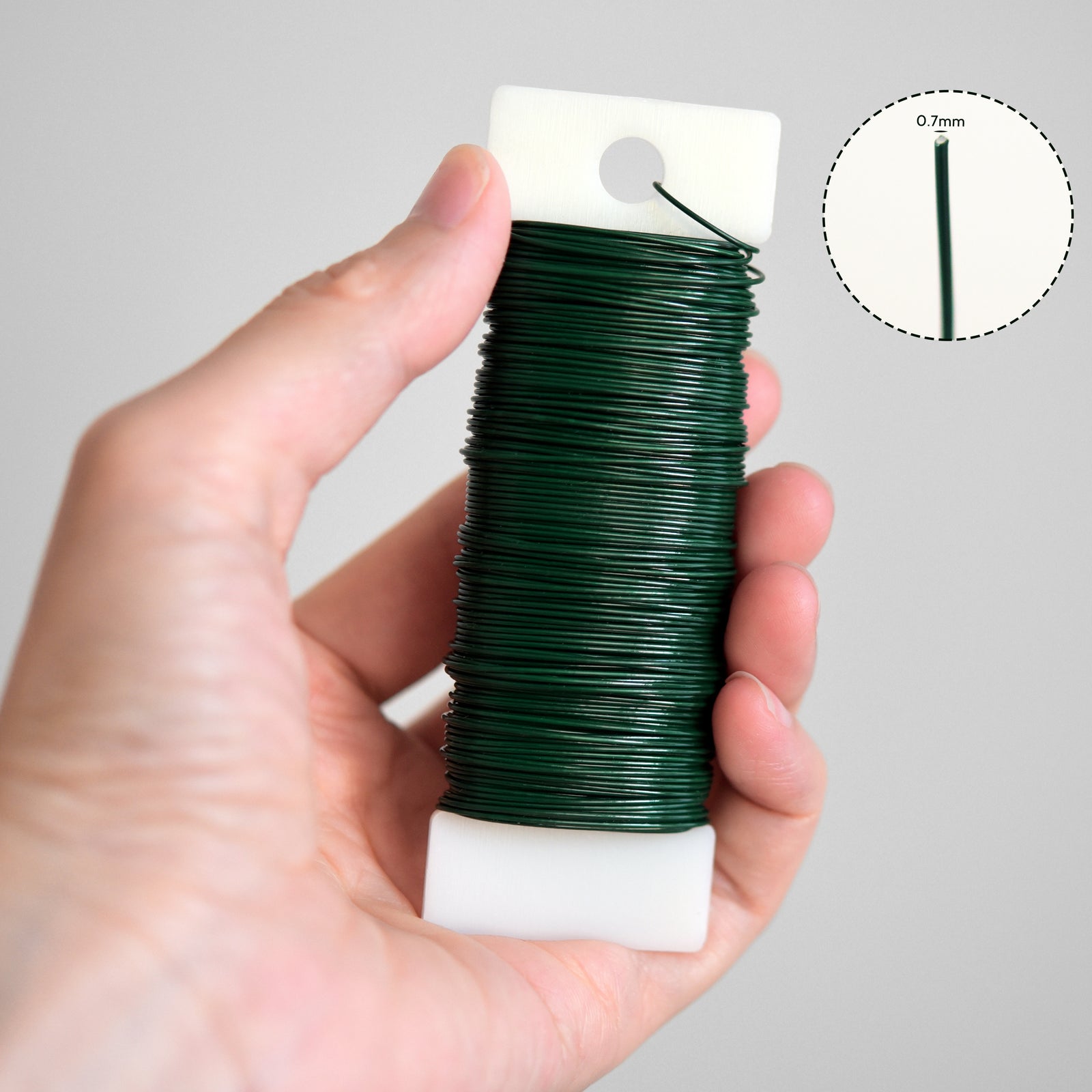 Green Floral Wire, 22 Gauge, Ø 0.7mm, Total 114 Ft