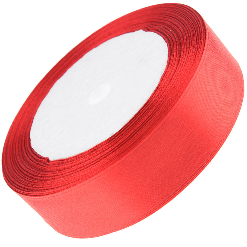 10mm Red Single Sided Satin Ribbon