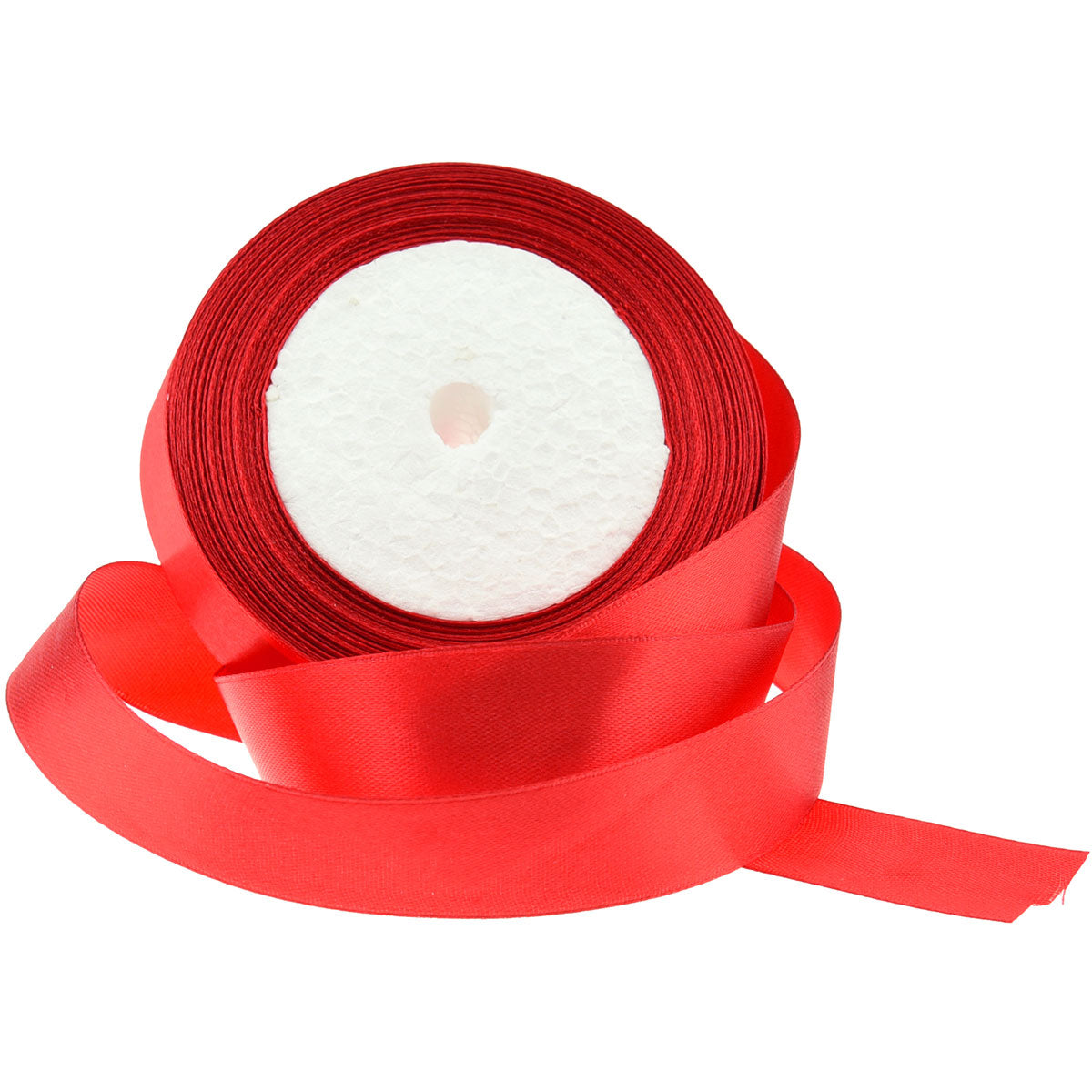 25mm Red Single Sided Satin Ribbon