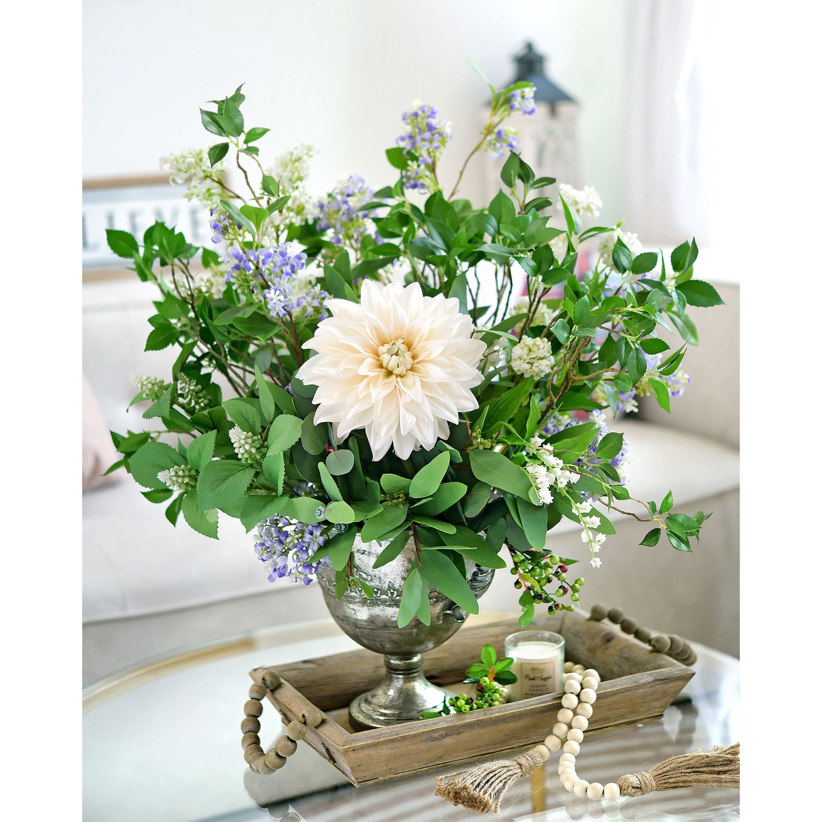 6 Bunches 25.6'' 65cm Real Touch Cherry Blossom Leaves and Branches Artificial Greenery Fillers