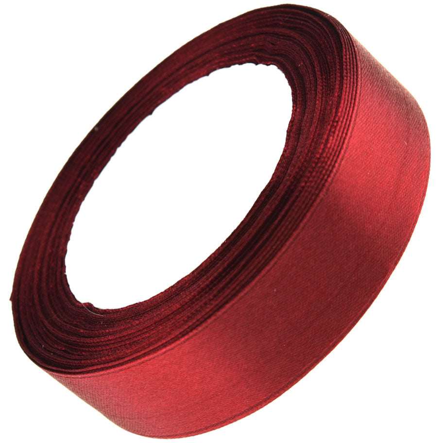 10mm Red Wine Single Sided Satin Ribbon