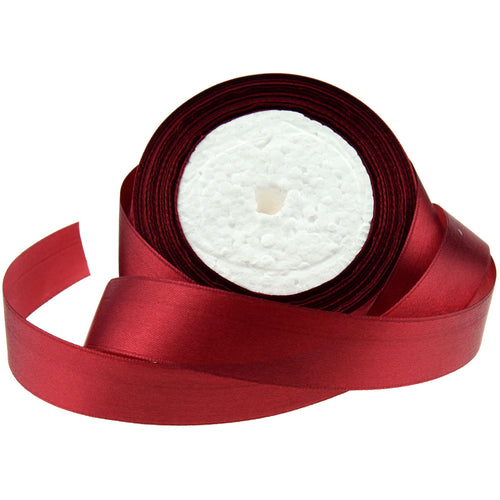 10mm Red Wine Single Sided Satin Ribbon