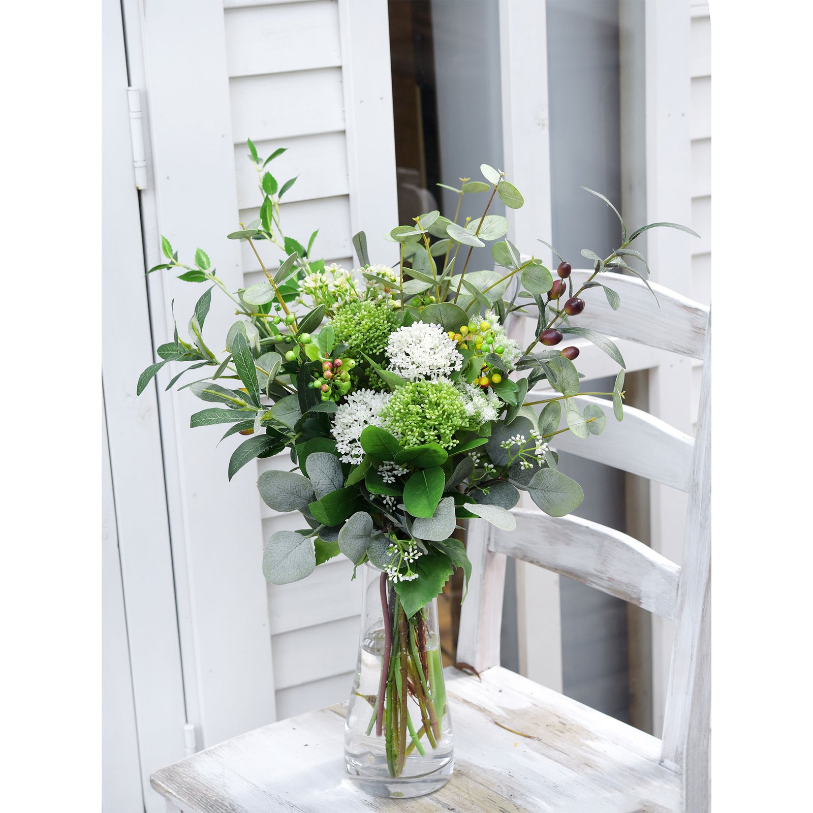 Viburnum (Simply White) Long Stem Artificial Silk Flowers, Filler Flower, Wedding, Home Decor, Arrangment 6 Stems
