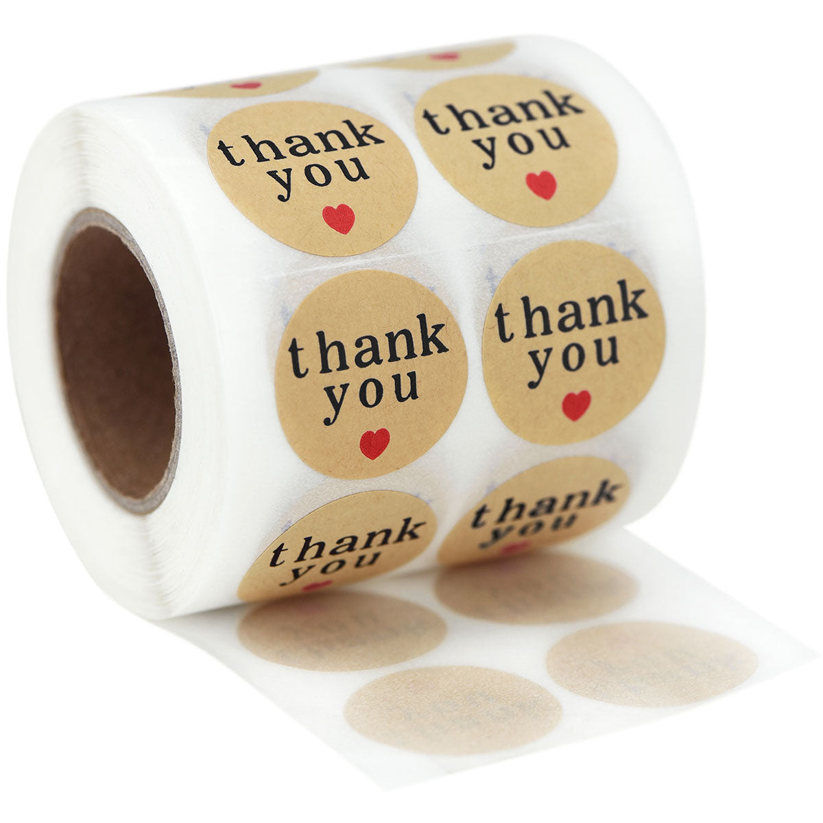 Round Shape Kraft Paper Thank You Stickers 1000 Pieces