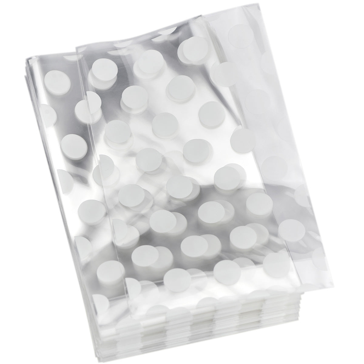 White Polka Dots Plastic Gift Bags 100 Pieces