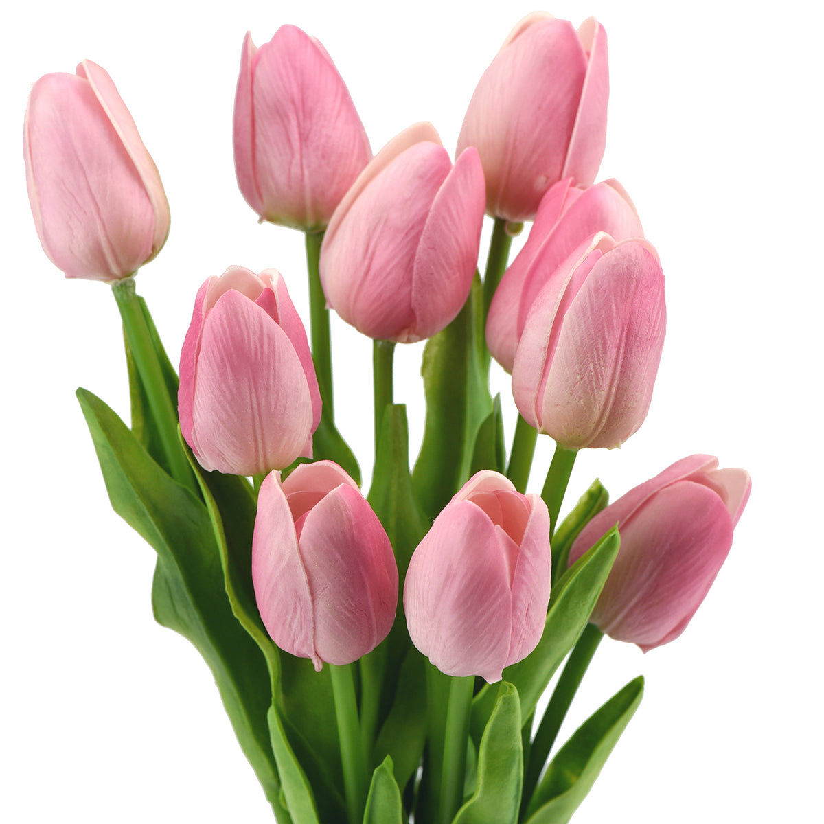 Pink Real Touch Tulips Artificial Flowers Bouquet 10 Stems