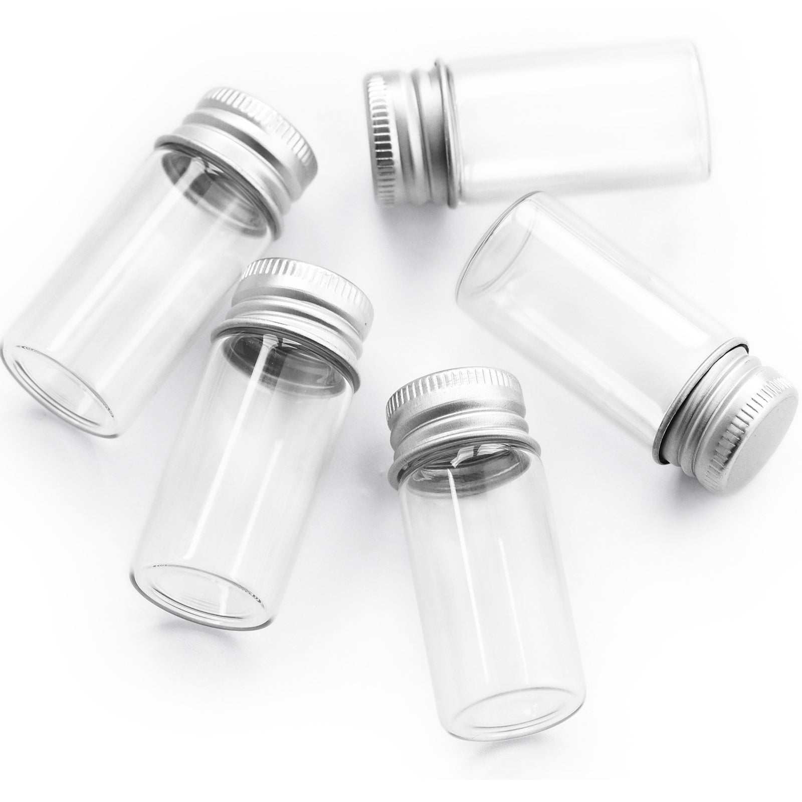 20pcs 5ml Glass Bottle Transparent Thread Bottle Sample Storage Bottle  Sealed Small Glass Bottles With Black Lid