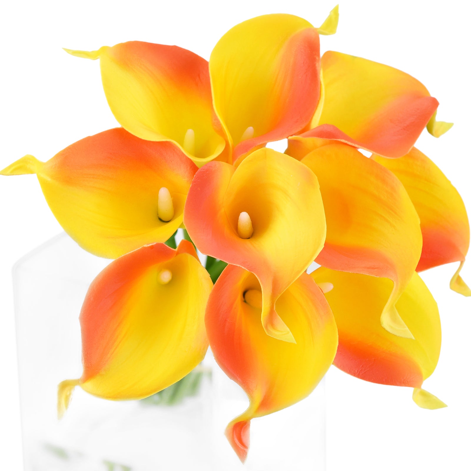 Sunset Real Touch Calla Lilies Artificial Flower Bouquet 10 Stems