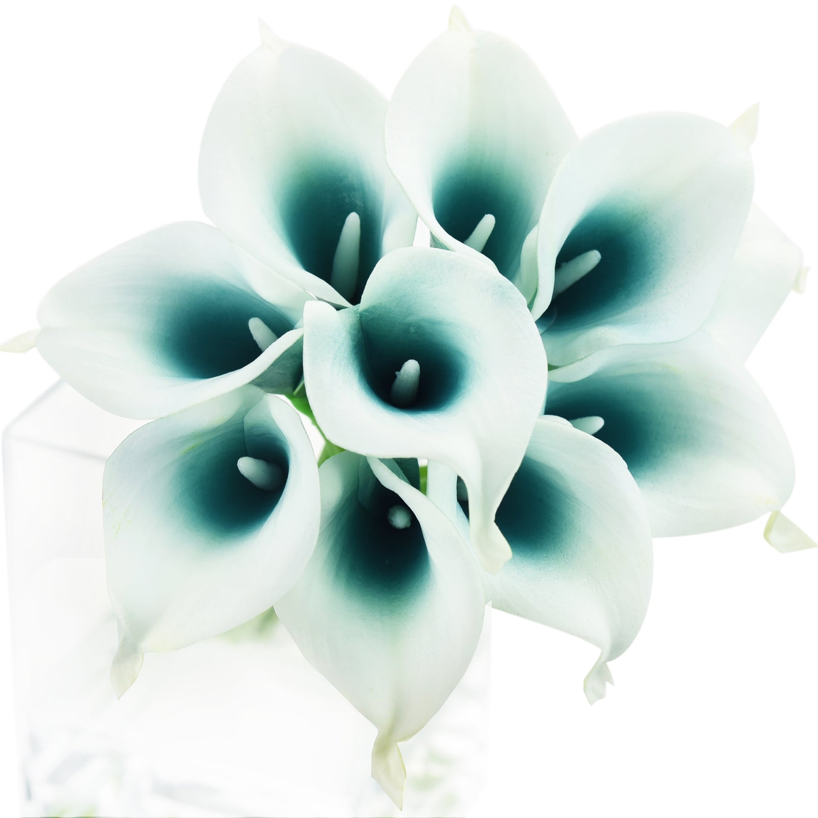 Deep Ocean Real Touch Calla Lilies Artificial Flower Bouquet 10 Stems