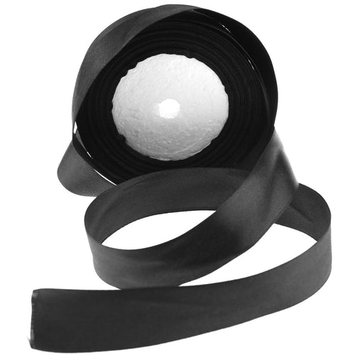 10mm Black Single Sided Satin Ribbon