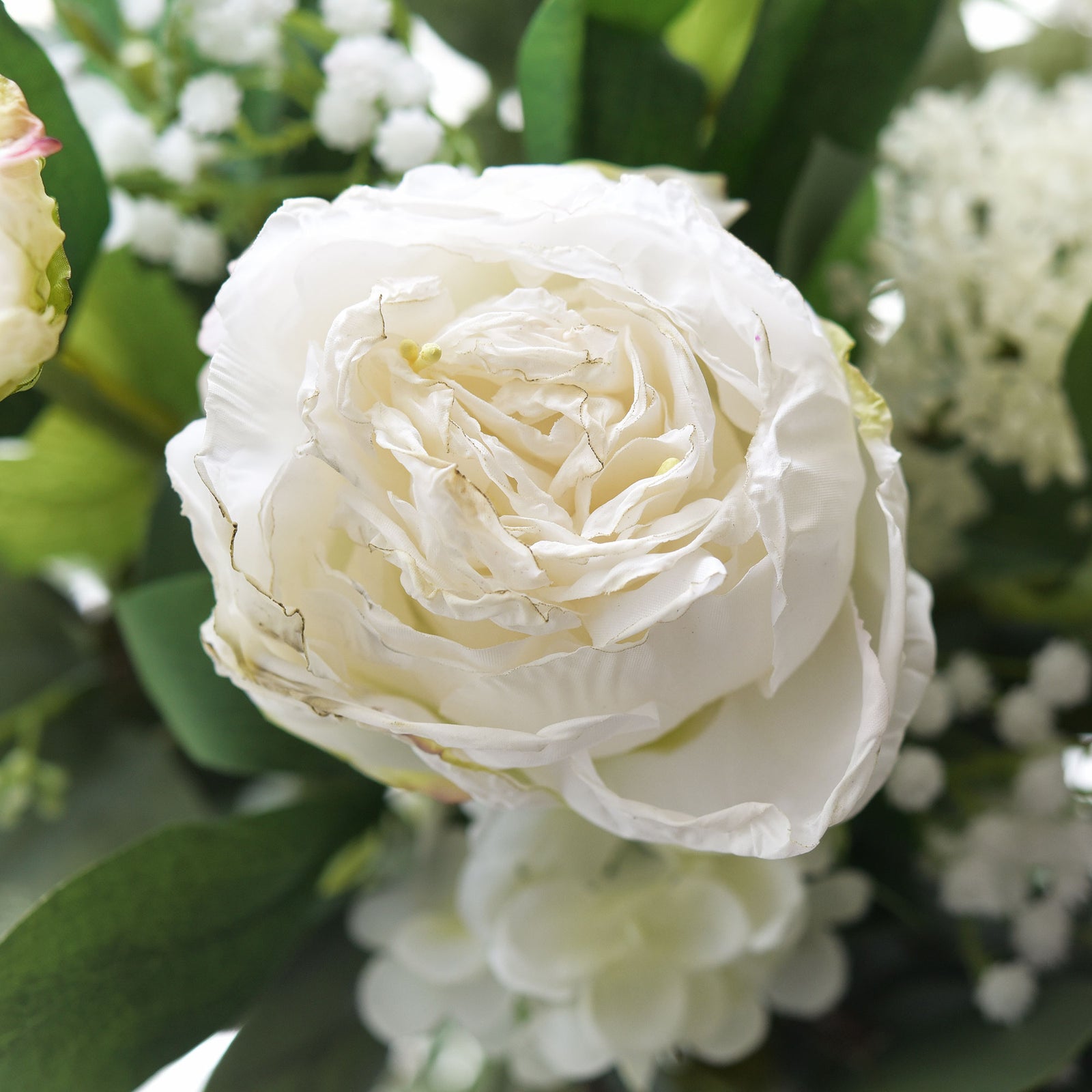 Antique White Nostalgic Sentimental Rustic Vintage Silk Peony Artificial Flower Bouquet 6 Stems - FiveSeasonStuff Floral