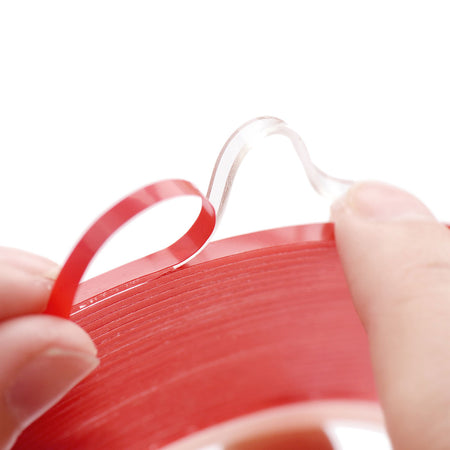 3mm x 1mm x 10 meters Multi-Purpose High Strength Transparent Acrylic Gel Adhesive Double Sided Tape Roll No Residue