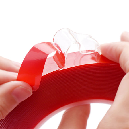 15mm x 1mm x 10 meters Multi-Purpose High Strength Transparent Acrylic Gel Adhesive Double Sided Tape Roll No Residue