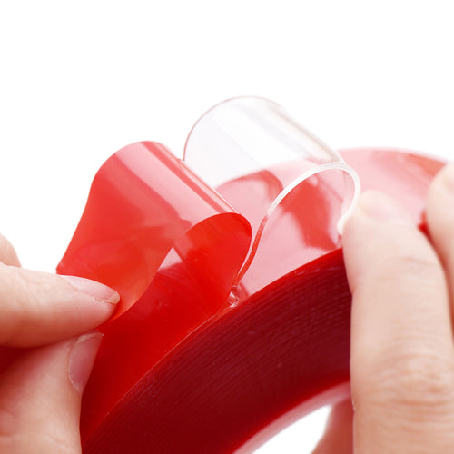 25mm x 1mm x 10 meters Multi-Purpose High Strength Transparent Acrylic Gel Adhesive Double Sided Tape Roll No Residue