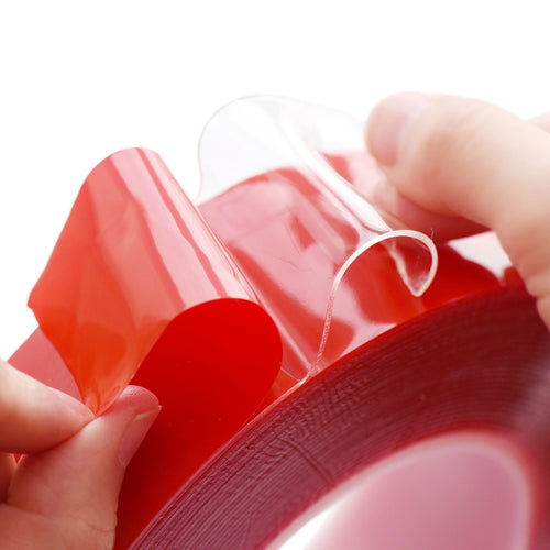 50mm x 1mm x 10 meters Multi-Purpose High Strength Transparent Acrylic Gel Adhesive Double Sided Tape Roll No Residue