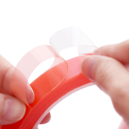 20mm x 0.2mm x 10 meters Multi-Purpose High Strength Transparent Acrylic Gel Adhesive Double Sided Tape Roll No Residue