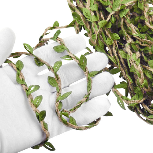 Natural Jute Twine Leaf Ribbon, Jute Rope Cord Tag String Roll, for Gift Wrapping Packaging Decoration/DIY Arts & Crafts, 10 metres (394 inches)