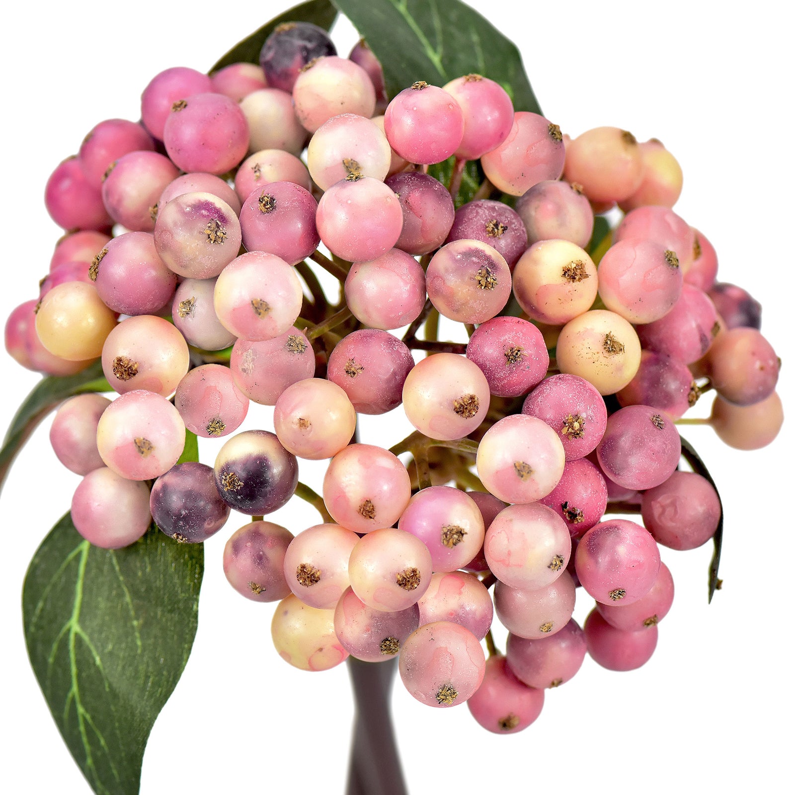 2 Berry Stems Artificial Fruit Holly Berries Decoration with Soft Bendable Stems for Vases, Bouquets and Floral Arrangements