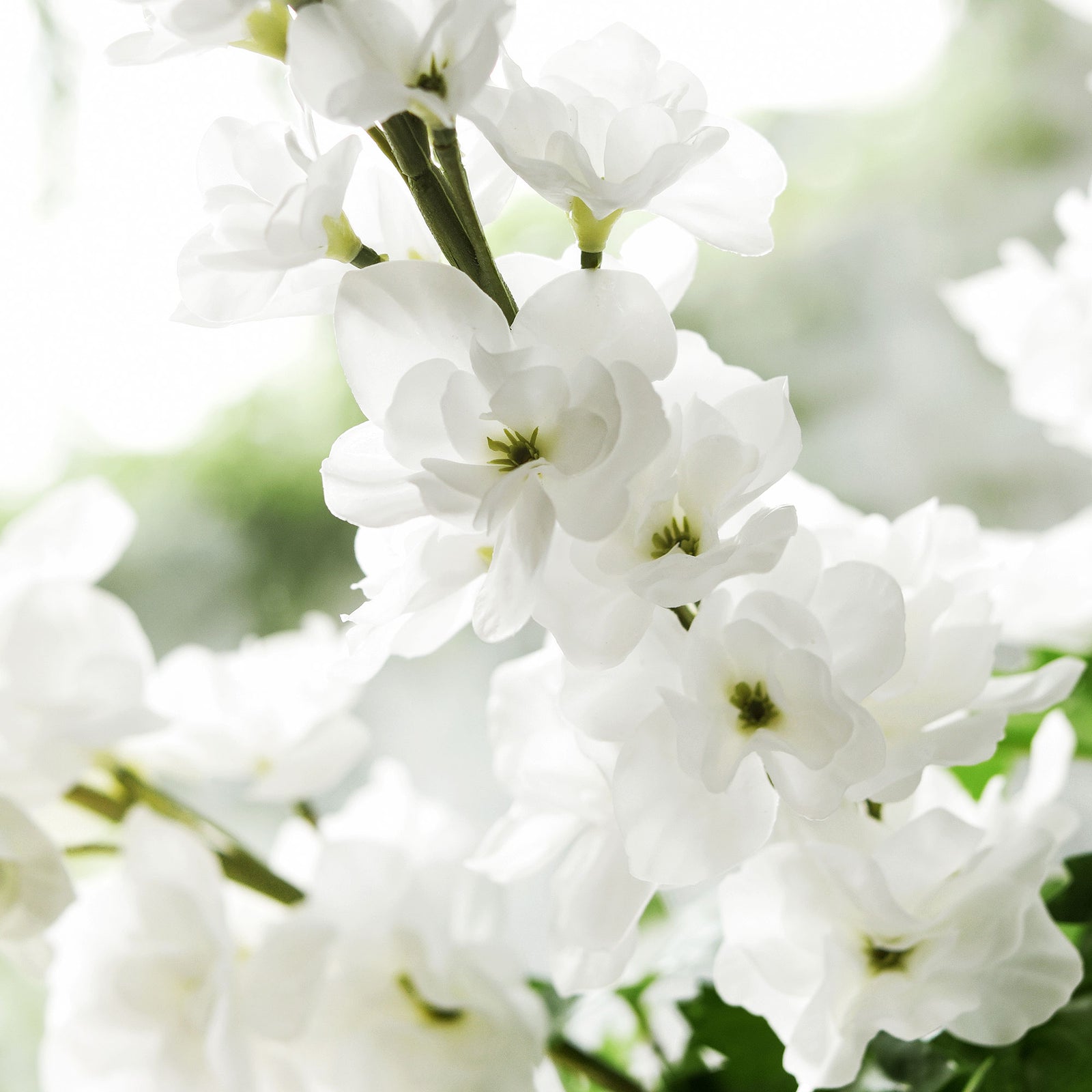 Real Touch Delphinium White Artificial Flowers, Wildflower Arrangements 6 Stems