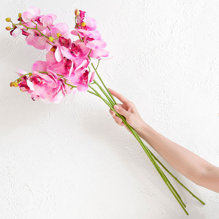 Pastel Violet 2 Stems Real Touch Artificial Butterfly Orchids/Moth Orchid/Phalaenopsis Flowers 27.6" Tall 70cm