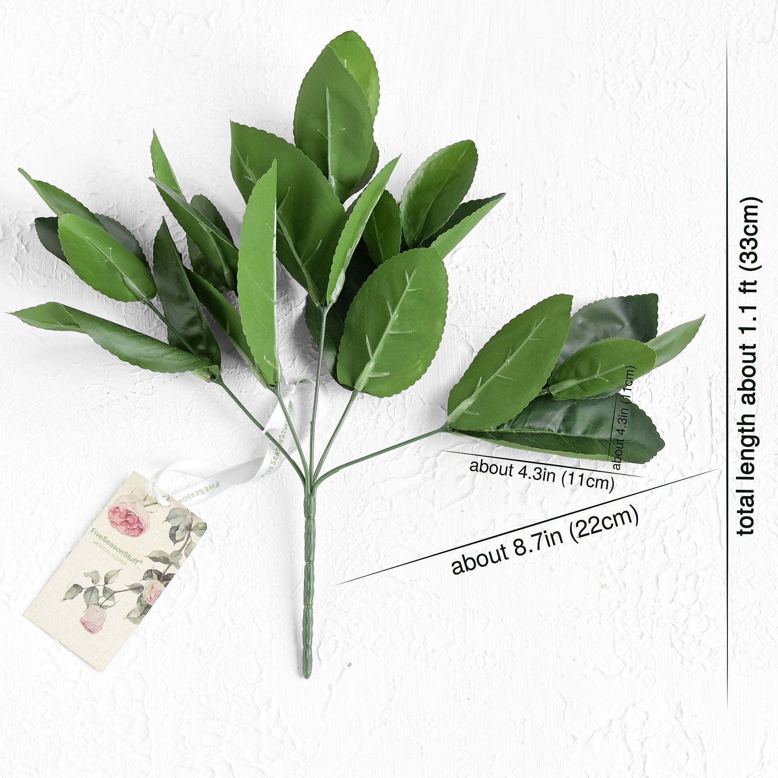 2 Branches of Artificial Lemon Leaves