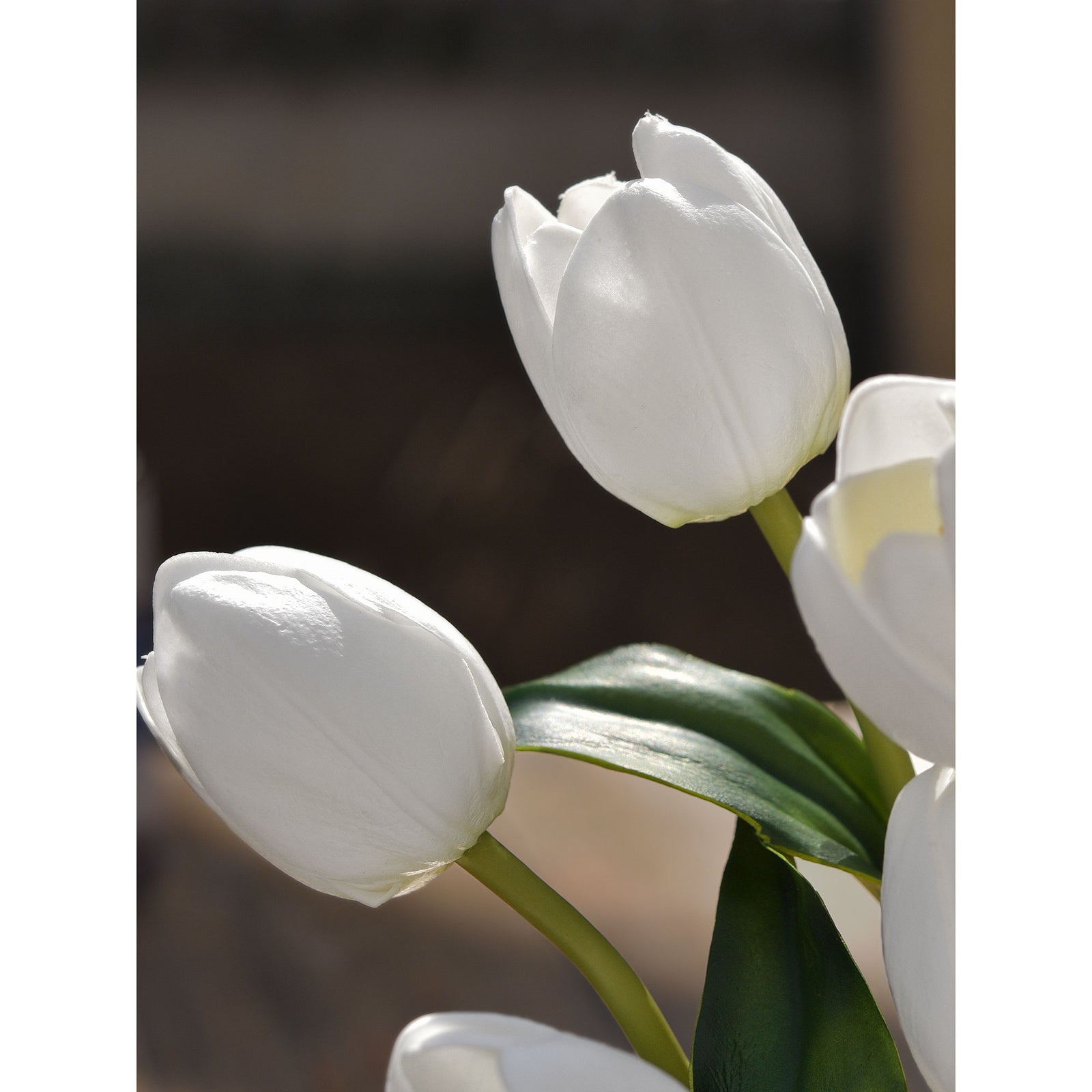 7 Stems of (White) Real Touch Tulip Artificial Flowers Bouquet