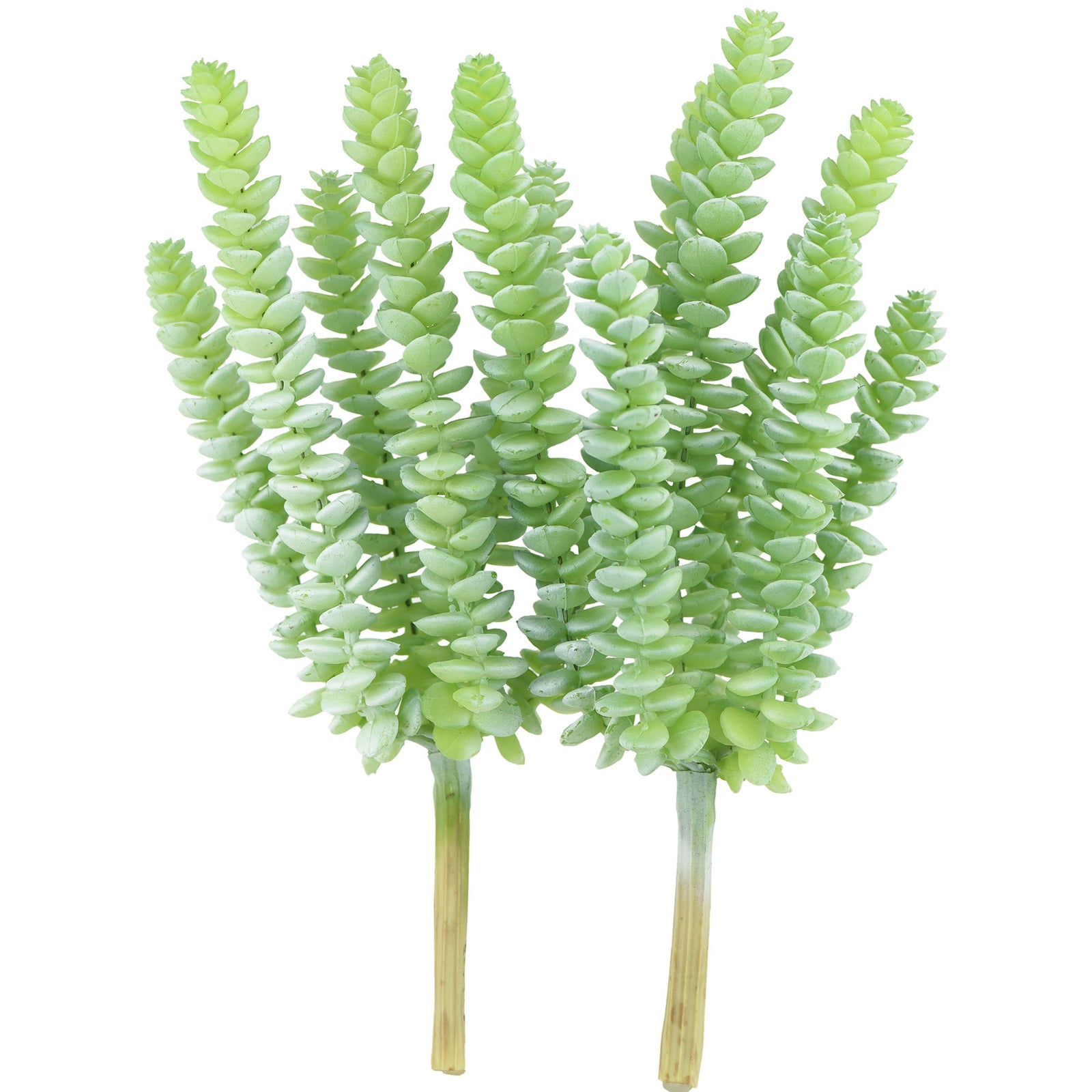 2 Stems Realistic-Looking Artificial/Faux/Fake Succulent Unpotted Plant Bulk for Decoration, Gifts, DIY (Green)